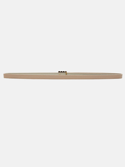 Ornate Metal Buckle Thin Belt