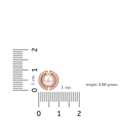 Rose Gold Pearl Stud Earrings