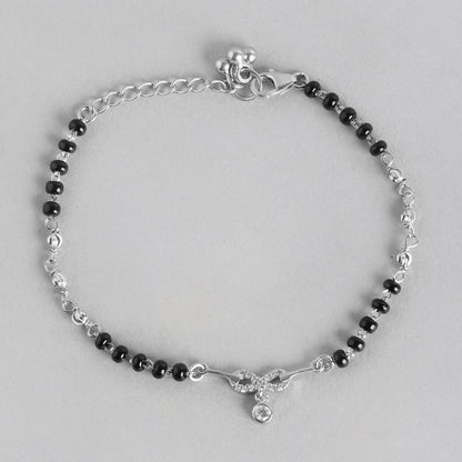 Infinity Rhodium Plated 925 Sterling Silver Necklace & Bracelet Mangalsutra Combo