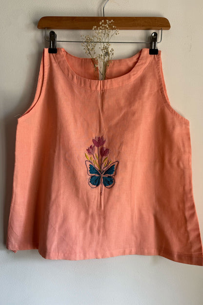 Peach Papillon Top