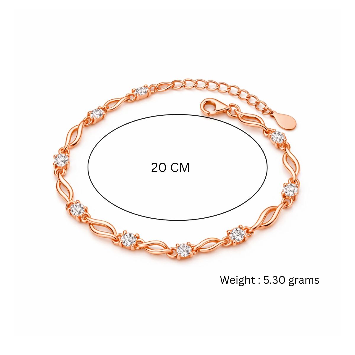 Rose Gold Twisted Link Bracelet