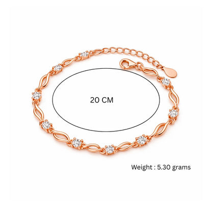 Rose Gold Twisted Link Bracelet