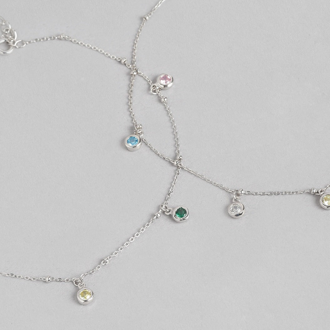 Color Drops 925 Sterling Silver Anklet