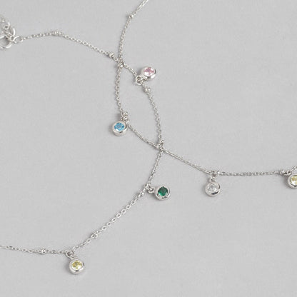 Color Drops 925 Sterling Silver Anklet