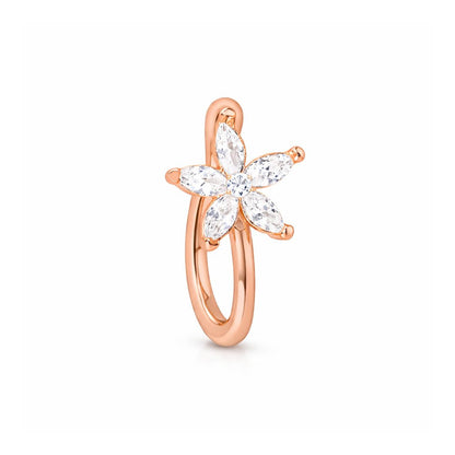 Rose Gold Floral Non Piercing Nose Pin