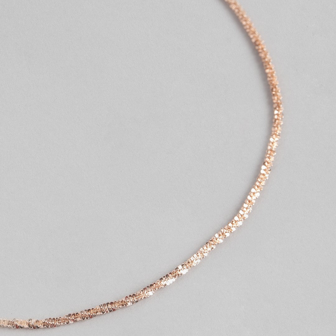 Sparkling Rose Gold Plated 925 Sterling Silver Chain Anklets