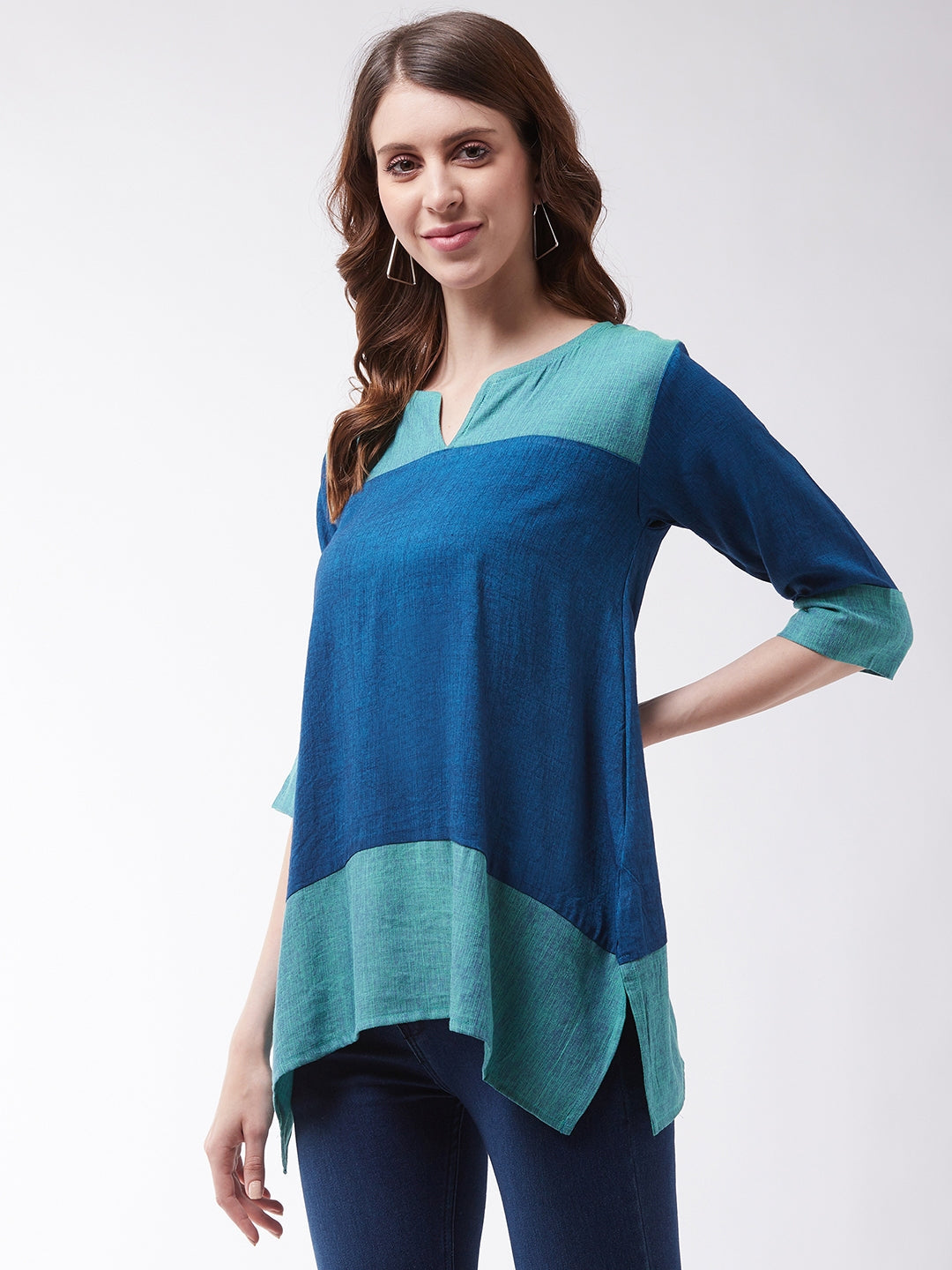 Peacock Blue Top