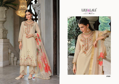 Off White Roman Silk A Line Kurti With Cotton Laning For Women
