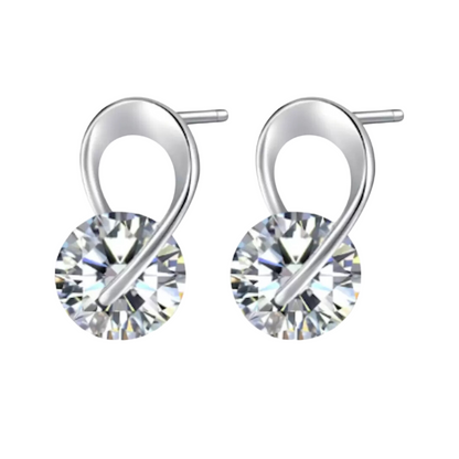 Minimal Sparkle Loop Stud Earrings
