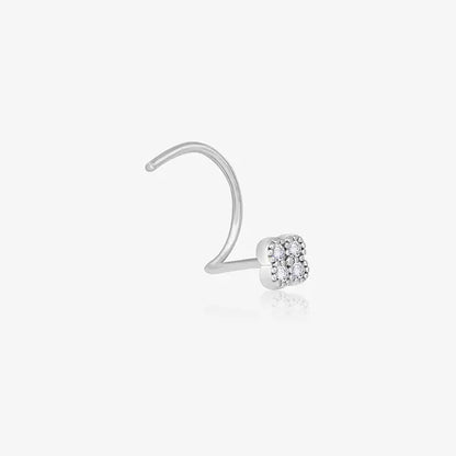 Quadrant Silver Nose Pin
