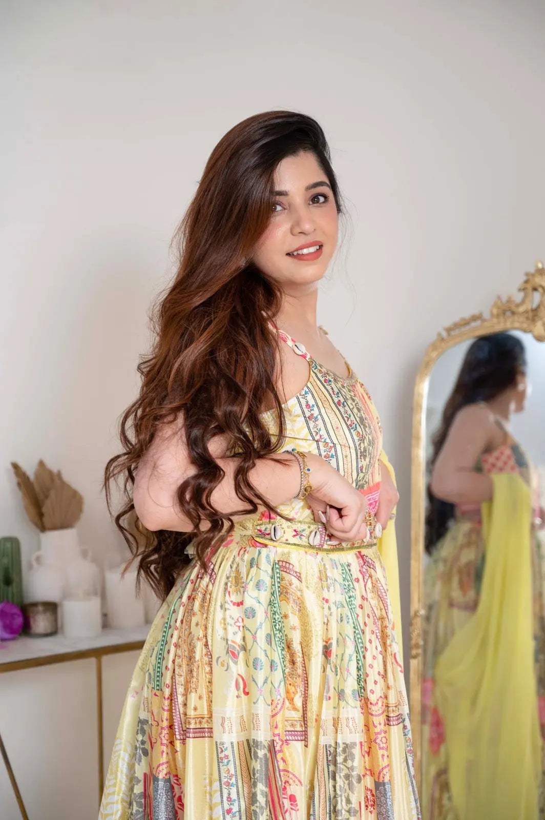 Digital Print work with Belt dupatta Maxi Dress (Stitched) - Premium  from Ethenika.com - Just INR 1790! Shop now at Ethenika.com 