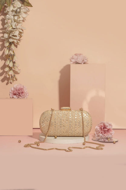 AMYRA - Mirai Embroidered Clutch - Gold
