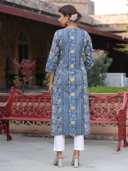 Women Blue Ethnic Kurta