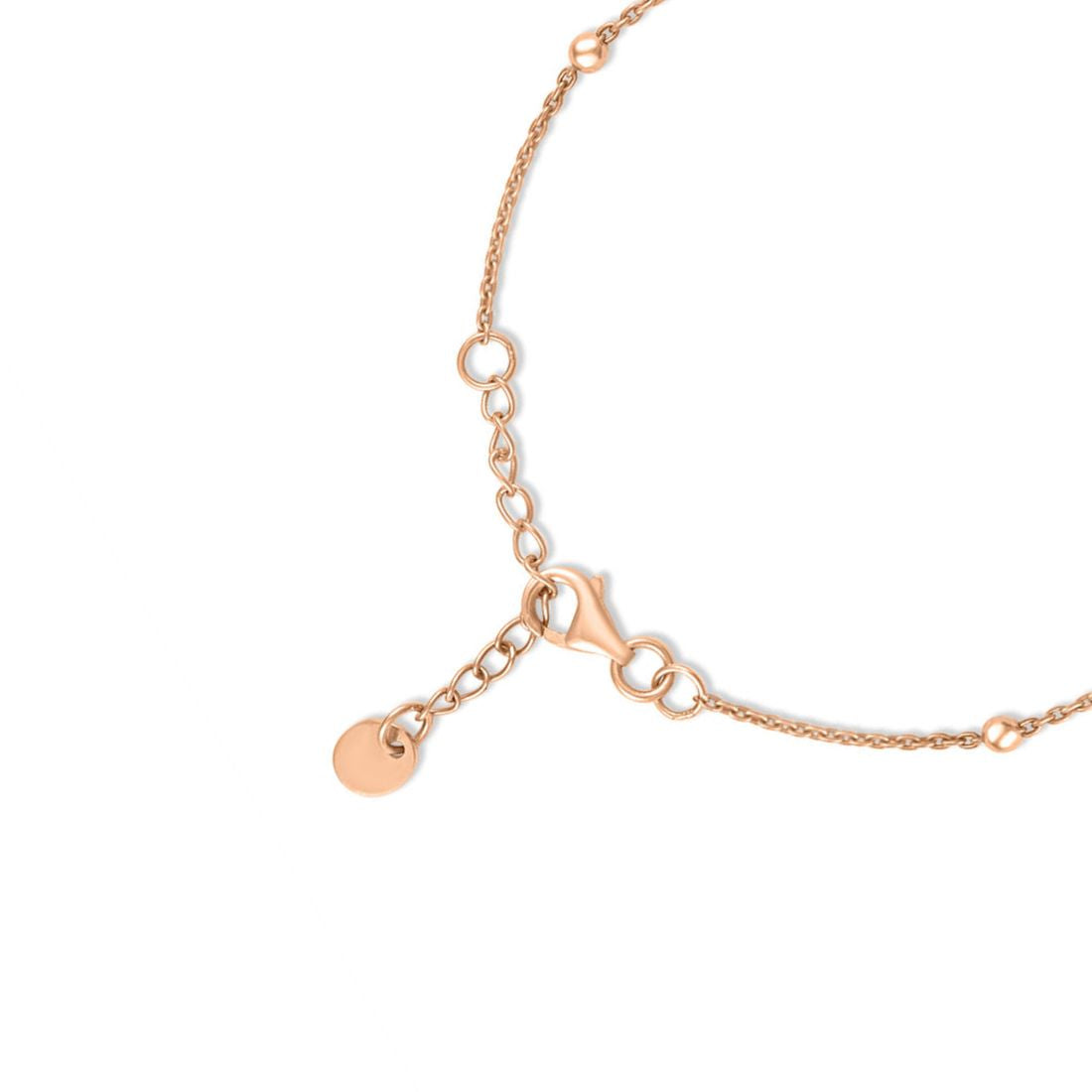 Rose gold plated 925 Sterling Silver anklet clasp and adjustable chain, elegant jewelry for women – Zavya