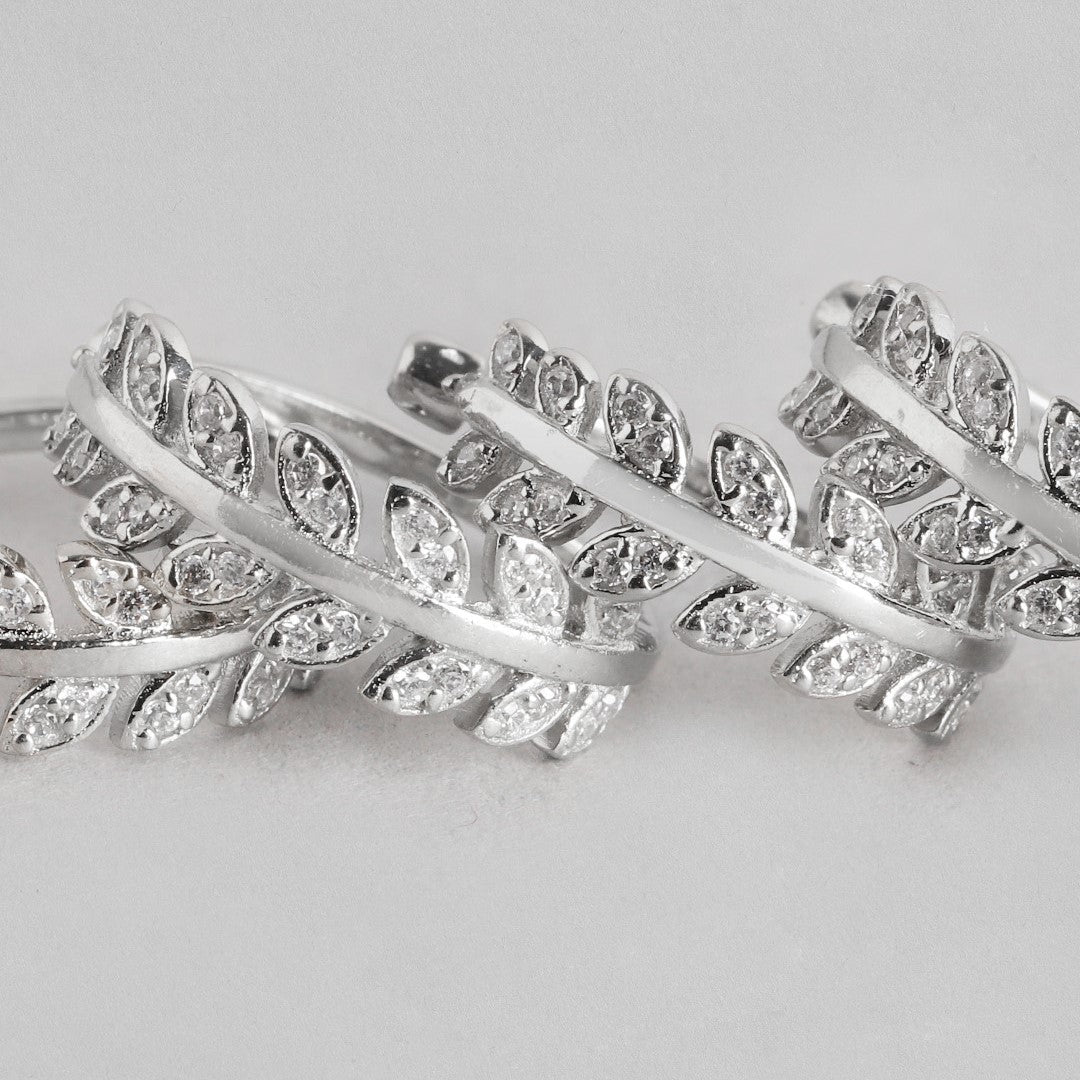 Leafy Silver Adjustable 925 Silver Toe Ring Combo
