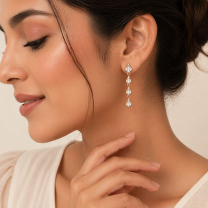 Rose Gold Teardrop Earrings for Women