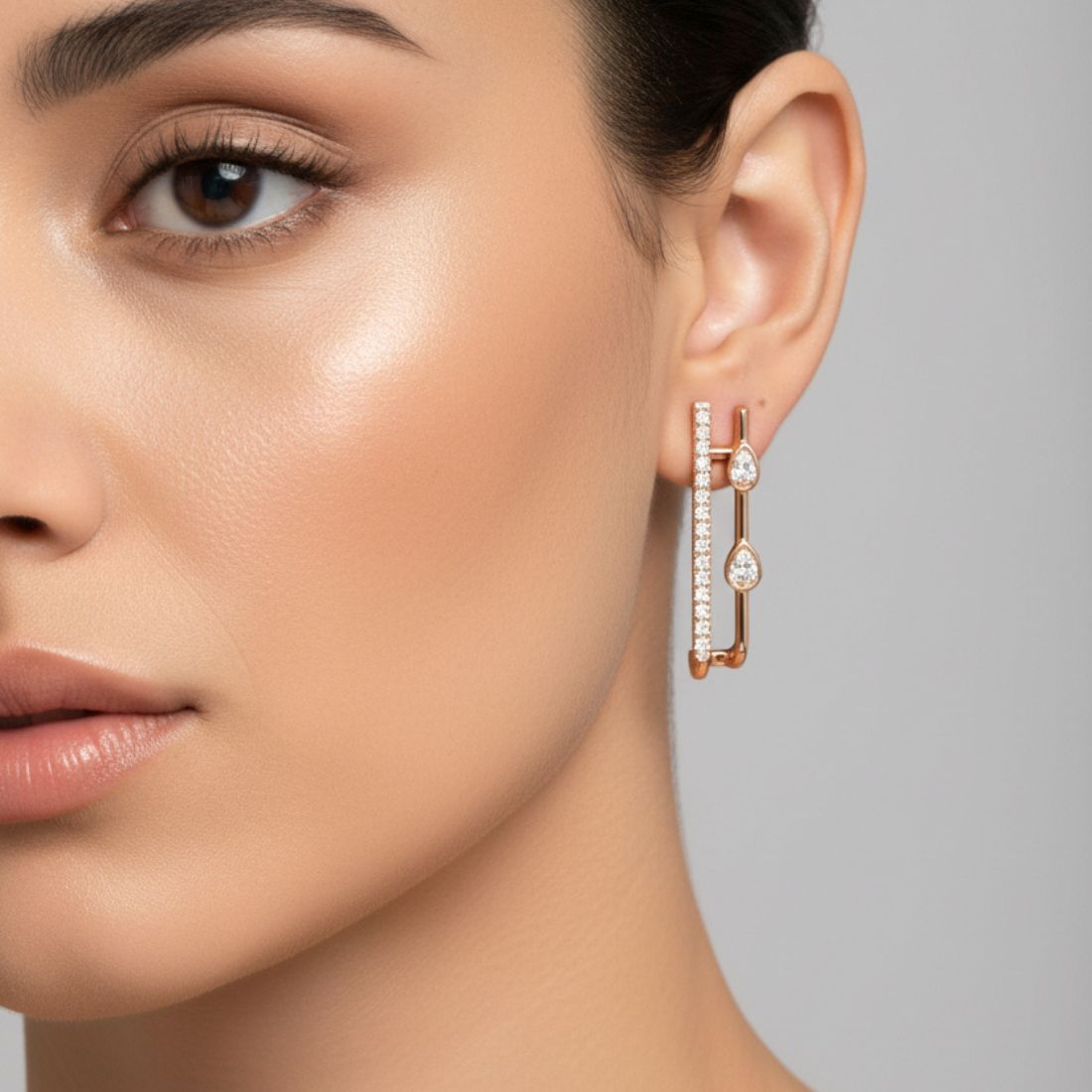 Rose Gold Hoop Earrings For Women And Girls