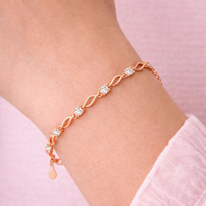 Rose Gold Twisted Link Bracelet