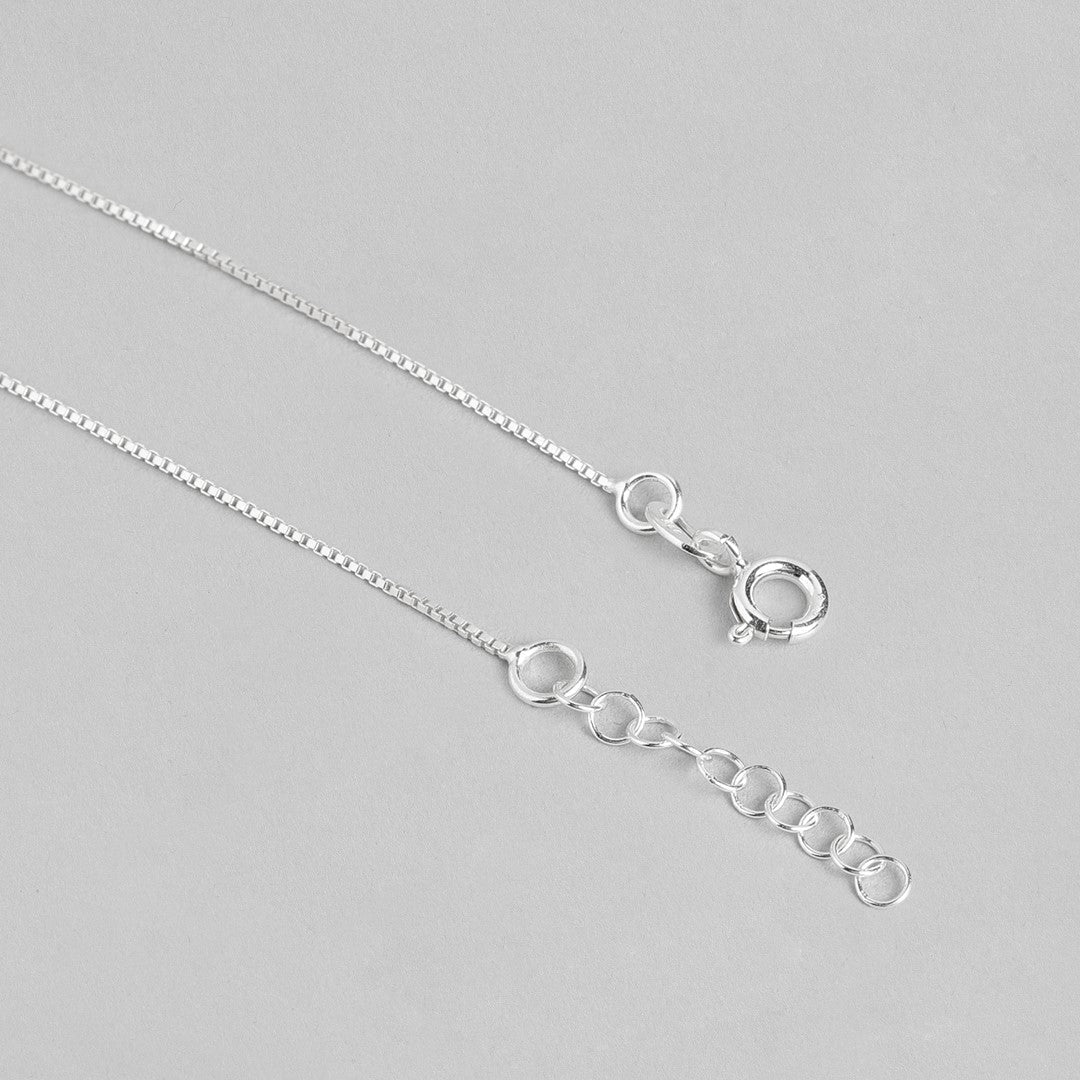 Leafy Delight Rhodium Plated 925 Sterling Silver Anklet with Leaf Pattern