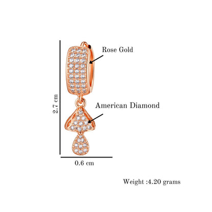 Rose Gold Hoop Drop Earrings for Women