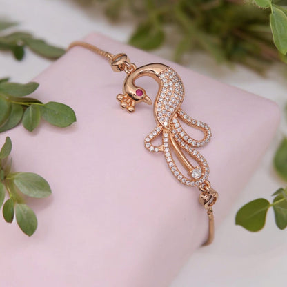Rose Gold AD Peacock Bracelet
