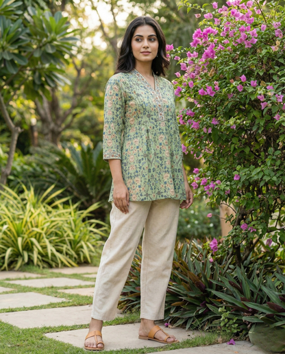 Pastel Floral Cotton Top