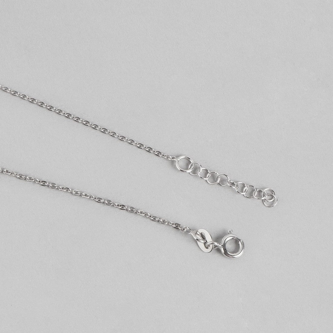 Leafy Rhodium Plated 925 Sterling Silver Link Chained Anklet