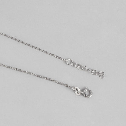 Leafy Rhodium Plated 925 Sterling Silver Link Chained Anklet