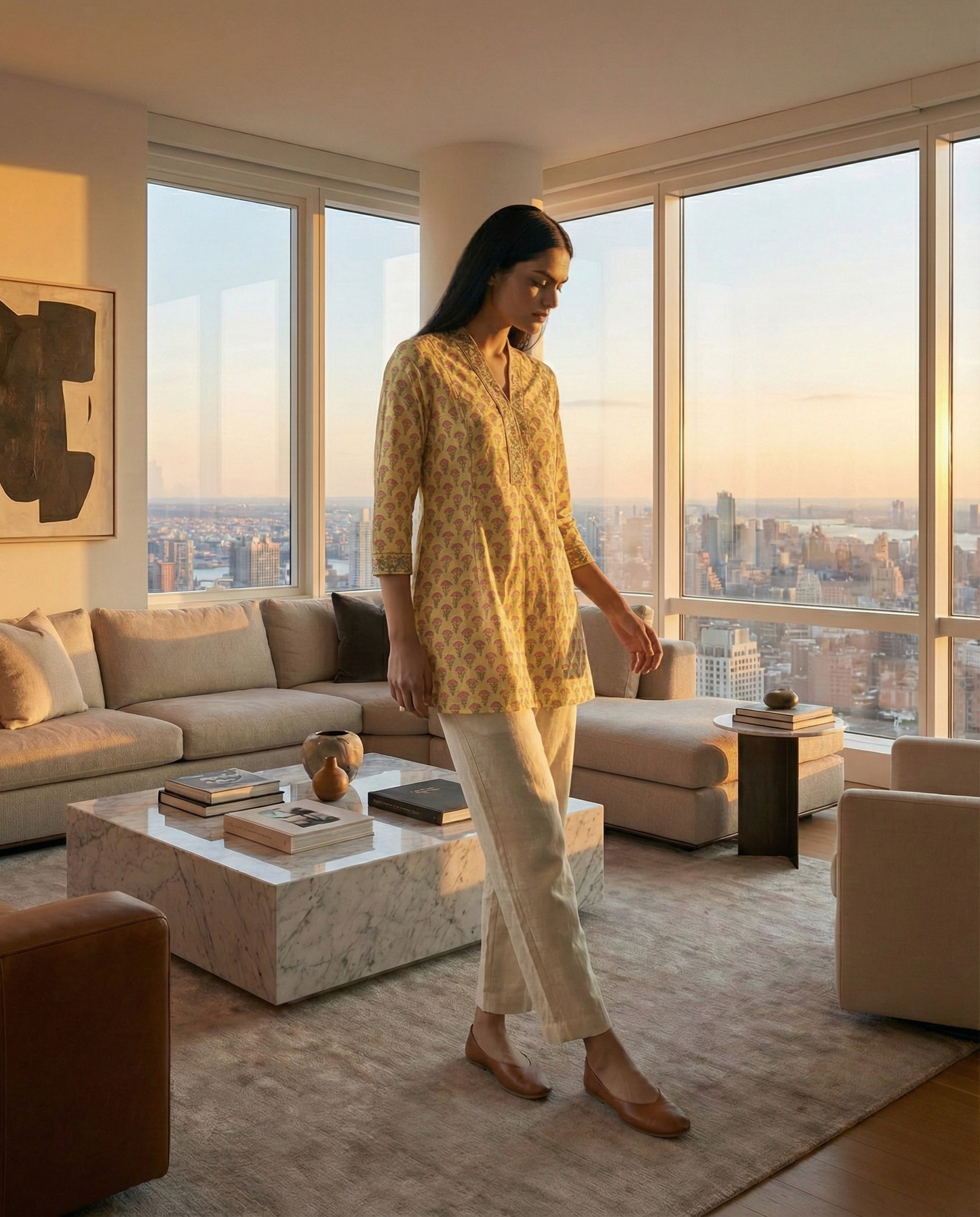 Pastel Hues Yellow Cotton Top