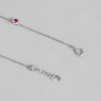 Multi Colour Drops Rhodium Plated 925 Sterling Silver Anklet