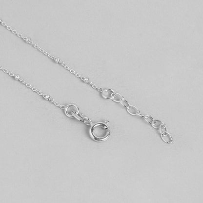 CZ Drop Rhodium Plated 925 Sterling Silver Chain Anklet