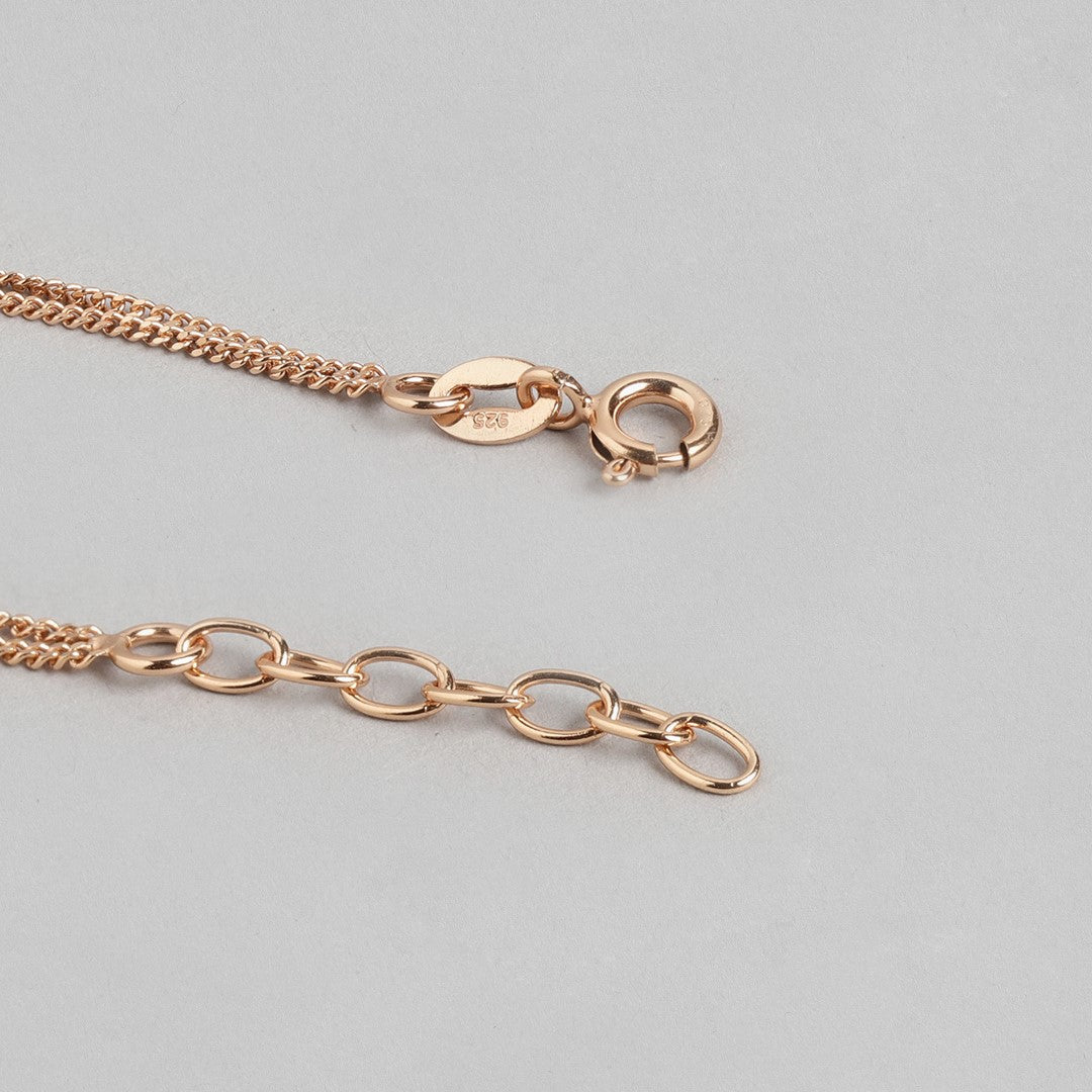Rose Gold Eternity Duet 925 Sterling Silver Infinity Chain Anklet