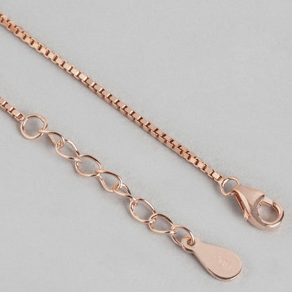 Heart Cubic Zirconia Rose Gold Plated 925 Sterling Silver Anklet