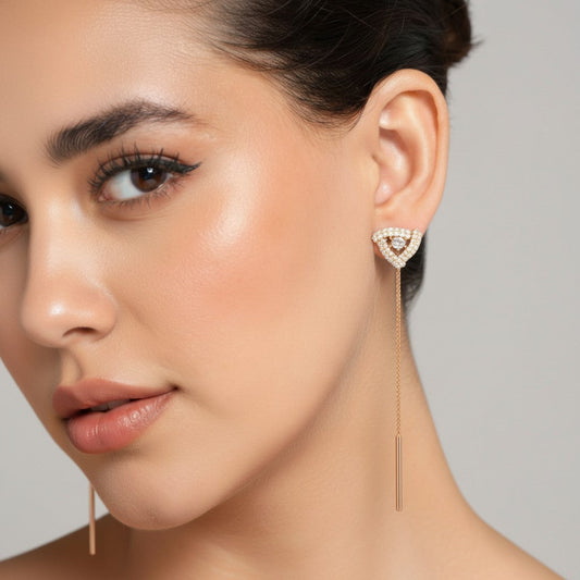 Rose Gold Plated Sui Dhaga Threader Earrings