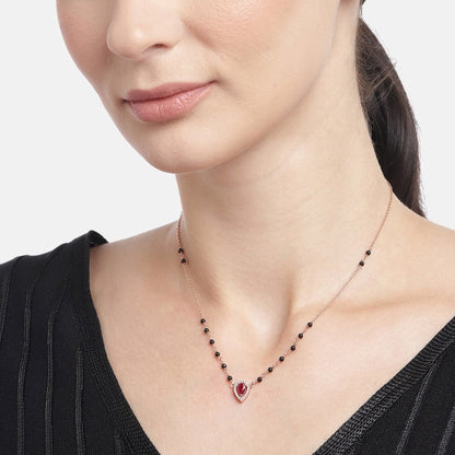 Blushing Vows Rose Gold-Plated 925 Sterling Silver CZ Mangalsutra