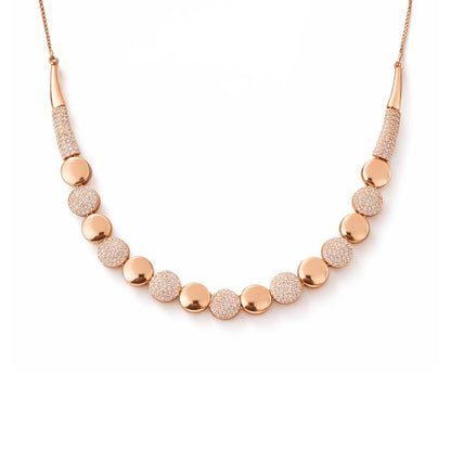 Rose Gold Necklace With Earrings