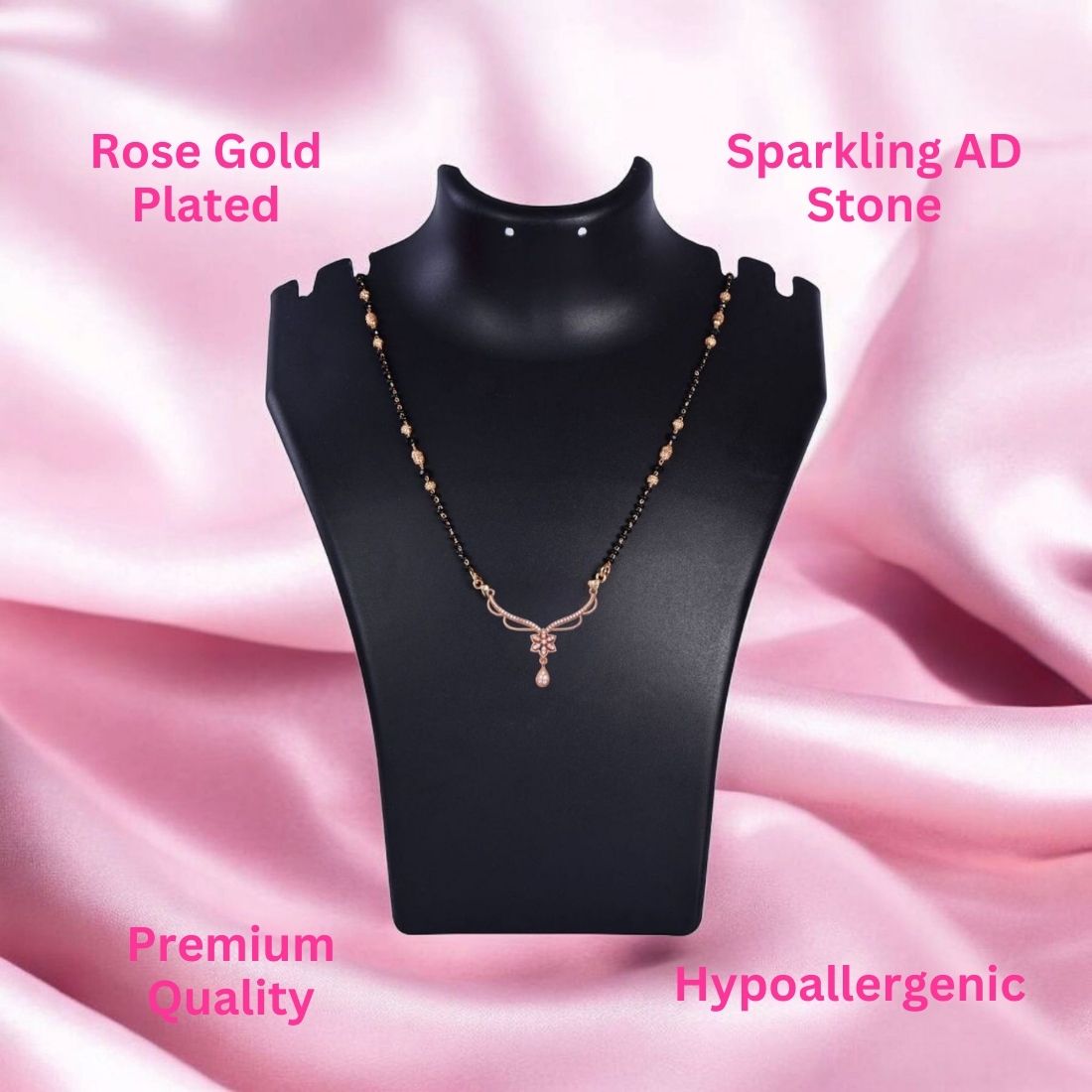 Rose Gold Plated Mangalsutra Pendant for Girls and Women