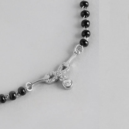 Infinity Rhodium Plated 925 Sterling Silver Necklace & Bracelet Mangalsutra Combo