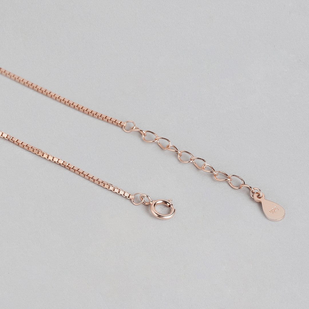 Radiant Links Rose Gold Plated 925 Sterling Silver Anklet