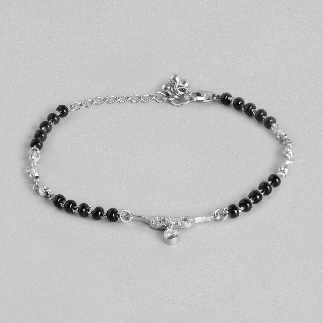 Rhodium Plated 925 Sterling Silver Mangalsutra Jewellery Set Combo
