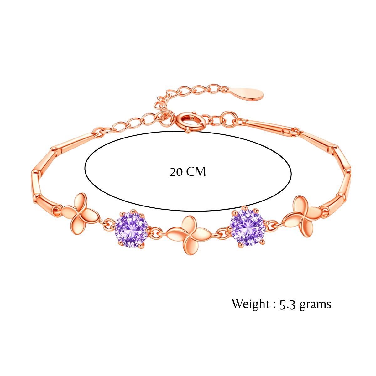 Rose Gold Purple Stone Bracelet