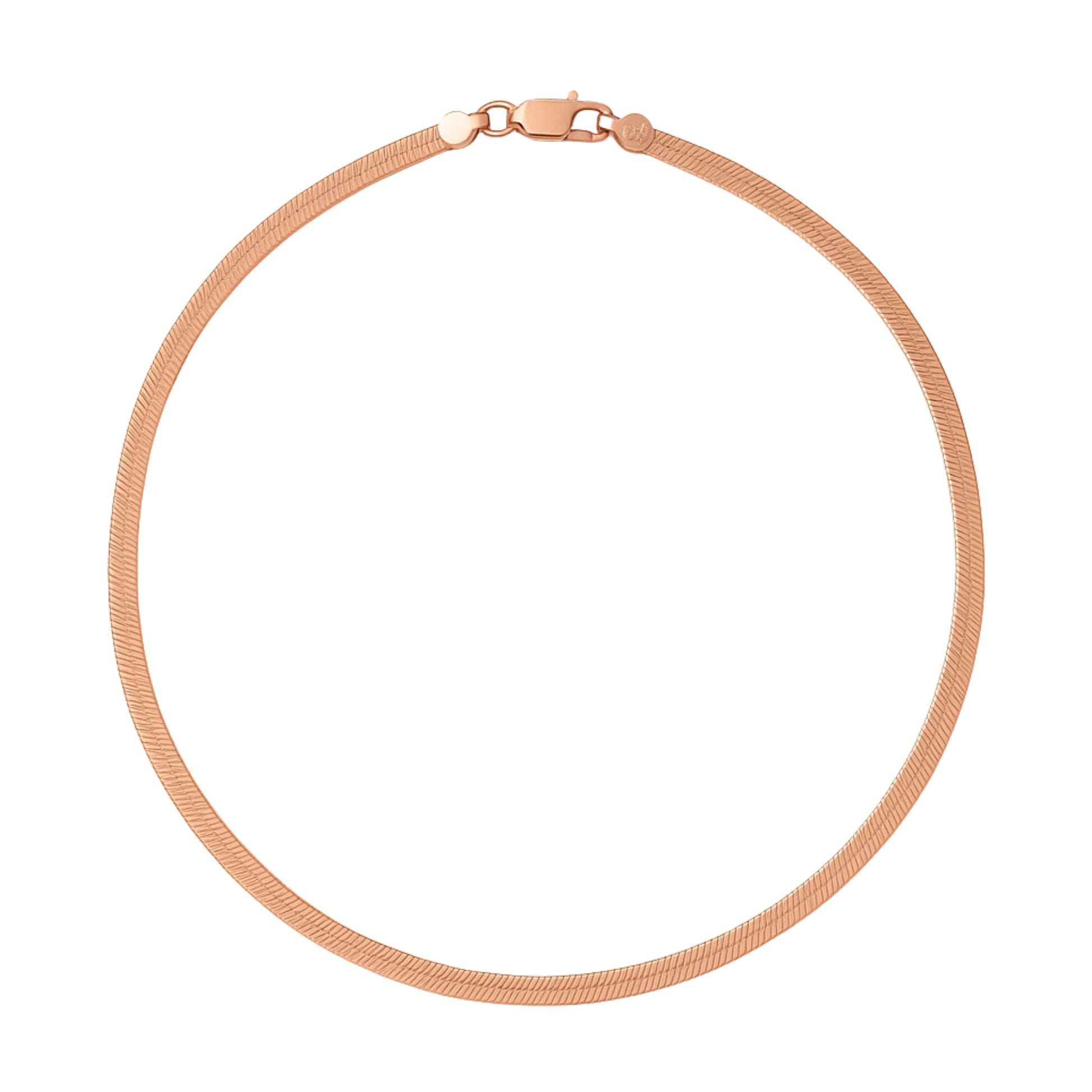 Braided Rose Gold Plated 925 Sterling Silver Anklet