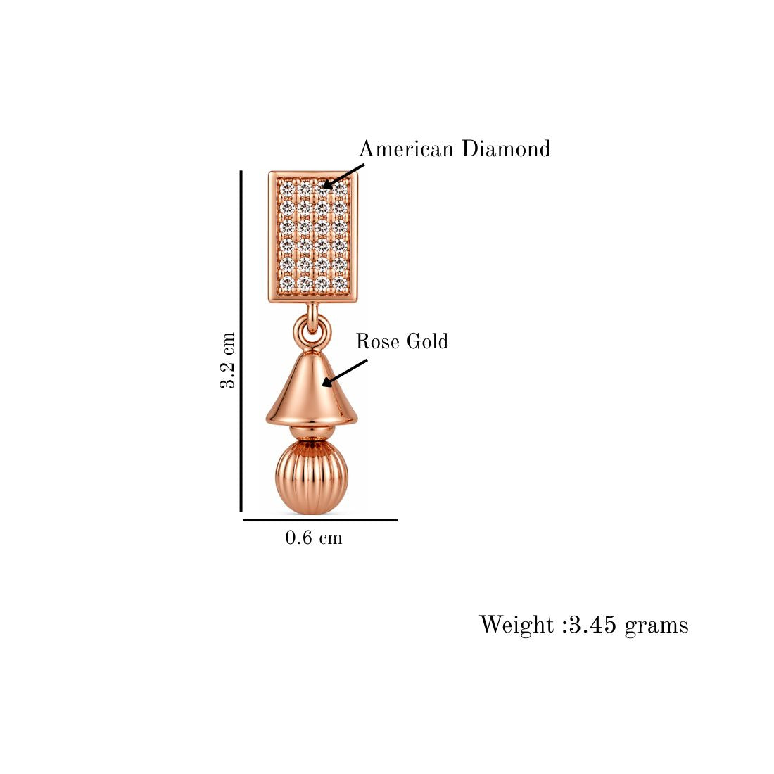 Rose Gold Geometric Drop Earrings