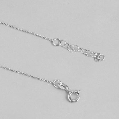 White Pearl Rhodium Plated 925 Sterling Silver Chain Anklet