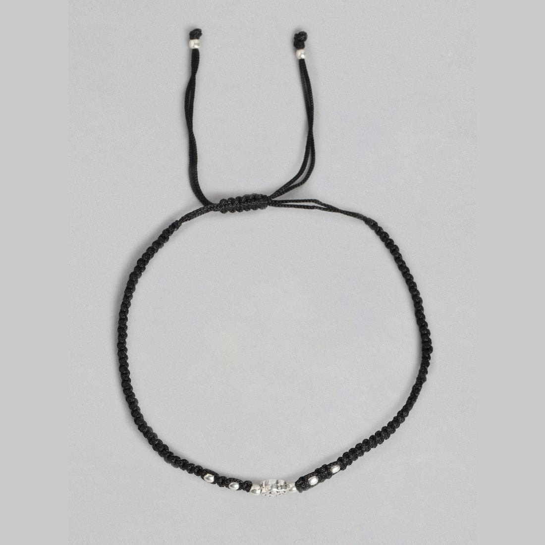 Unifloral Rhodium Plated 925 Sterling Silver Thread Anklet