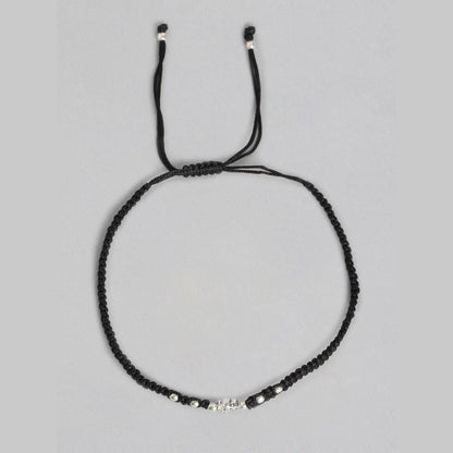 Unifloral Rhodium Plated 925 Sterling Silver Thread Anklet