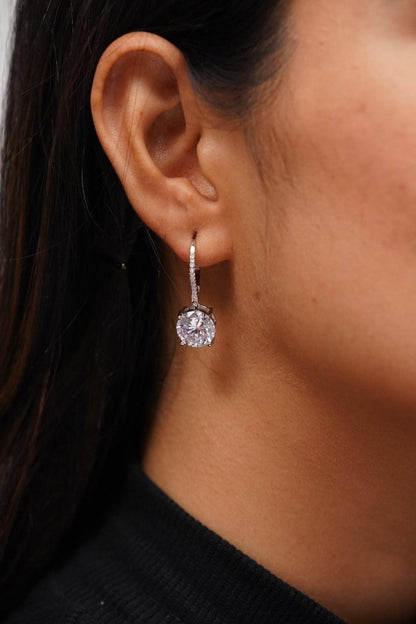 5 Carat Round Solitaire Diamond Bali Earrings - Attrangi
