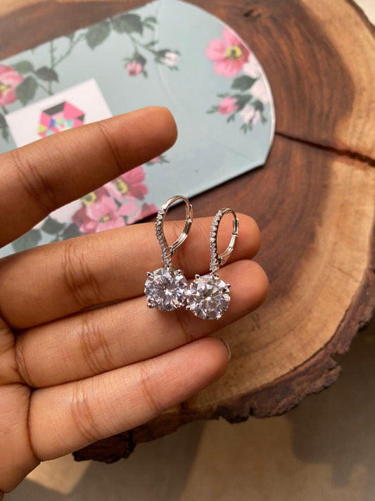 5 Carat Round Solitaire Diamond Bali Earrings - Attrangi
