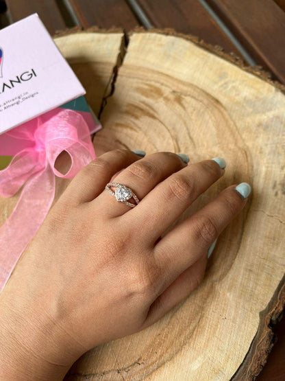 50 Cent Heart Shaped Solitaire Ring - Attrangi
