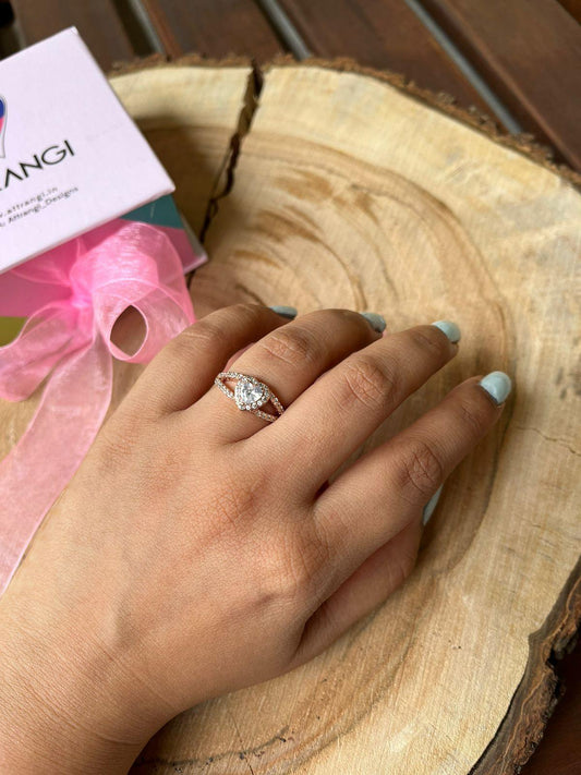 50 Cent Heart Shaped Solitaire Ring - Attrangi